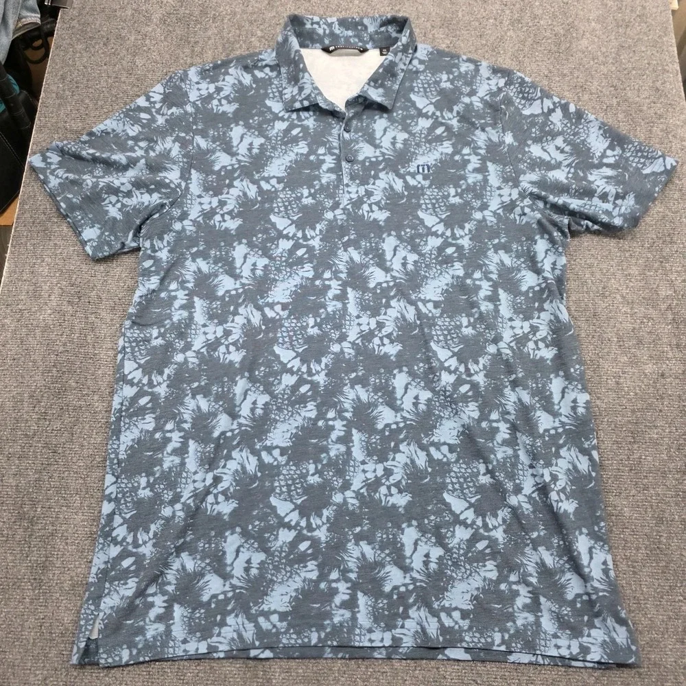 Travis Mathew Featherweight Please Polo Shirt Mens Golf Stretch Pineapple XXL